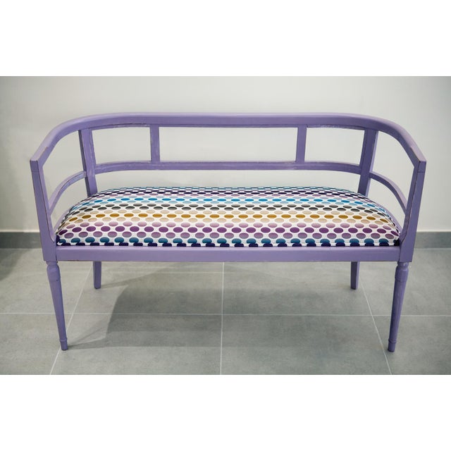 Vintage Bench in Beech, 1930s For Sale - Image 4 of 4