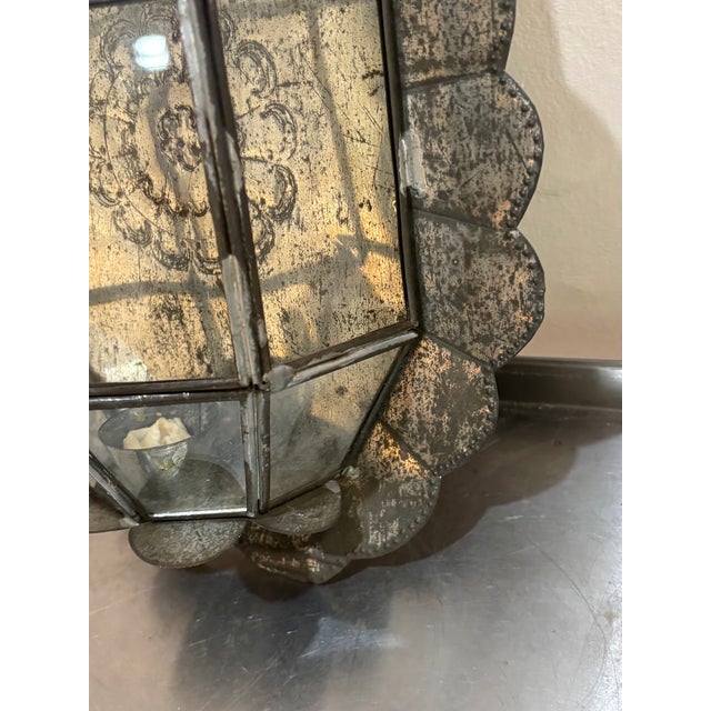 Mexican Vintage Mexican Tin Wall Sconce For Sale - Image 3 of 4