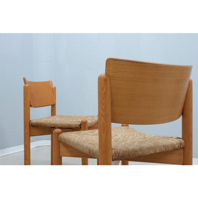 Vintage Wooden Dining Chairs with Straw Seat, 1970s, Set of 4 For Sale - Image 13 of 16