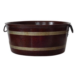19th English Grain-Painted Wood Papier Mache Tub For Sale
