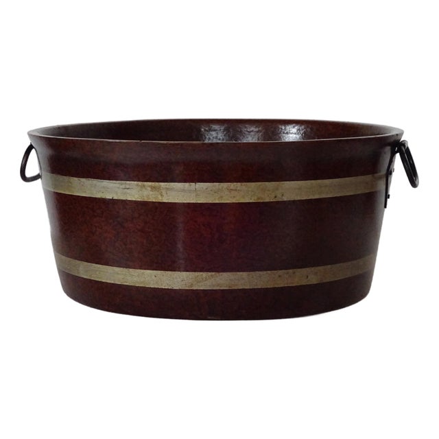 19th English Grain-Painted Wood Papier Mache Tub For Sale