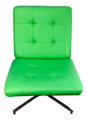 Mid-Century Swivel Easy Chair in Chrome and Imitation Leather, 1970s