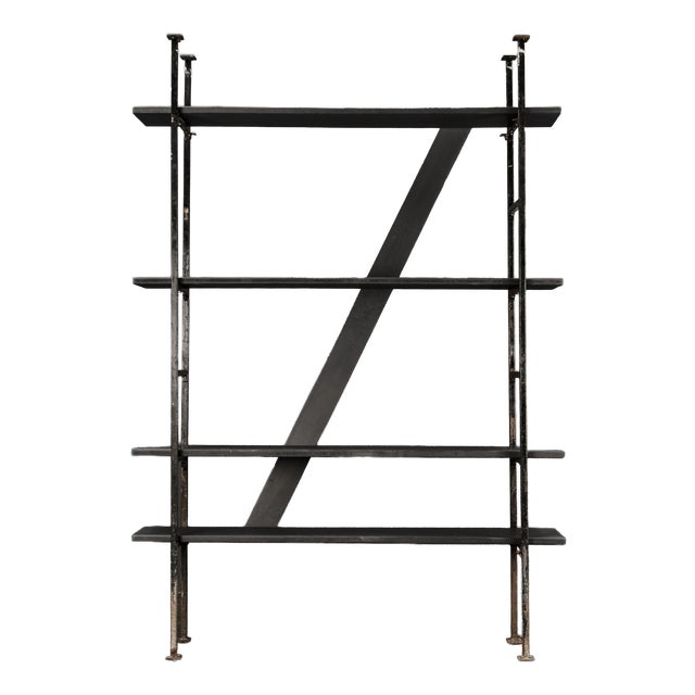 Architects Metal and Wood Shelf, 1920s For Sale