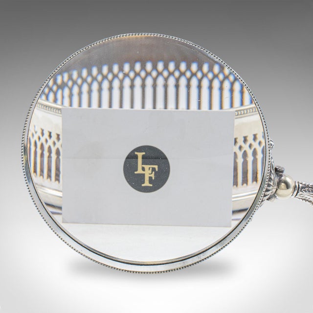 Antique Reader's Magnifying Glass, English, Silver Plate, Library Aid, Victorian For Sale - Image 4 of 10