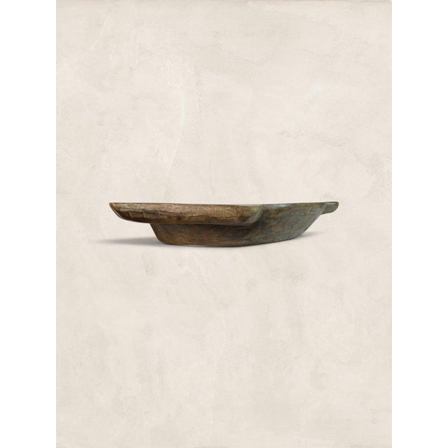 Late 19th Century Antique English Hand-Hewn Oak Dough Bowl Trencher For Sale - Image 5 of 11