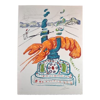 1970s Dali Imaginations & Objects Cybernetic Lobster Telephone H Sig/Num Surreal Art For Sale