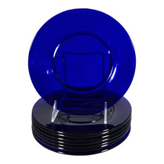Italian Cobalt Salad Plates- Set of Eight For Sale