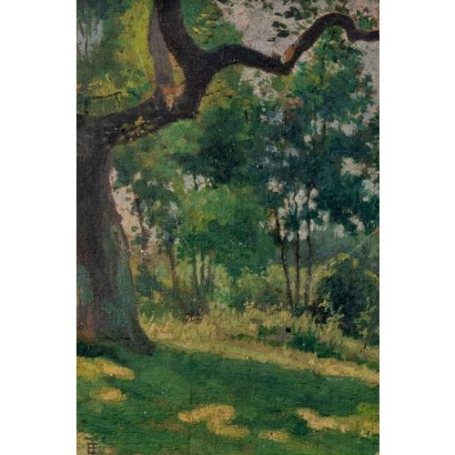 Alfred Garcement, Landscape with Trees, Oil Painting on Board, Early 20th Century, Framed For Sale - Image 3 of 9
