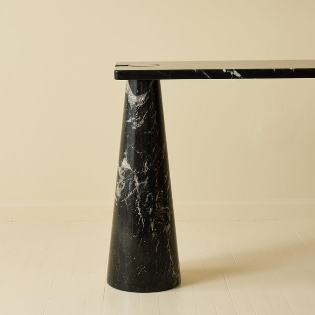 Black Angelo Mangiarotti "Eros" Black Marble Console Table, 1970s For Sale - Image 8 of 11