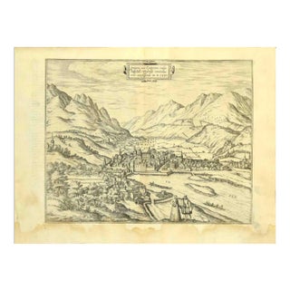 Franz Hogenberg - Map of Innsbruck - Etching - Late 16th Century For Sale