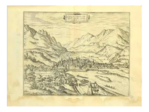 Franz Hogenberg - Map of Innsbruck - Etching - Late 16th Century
