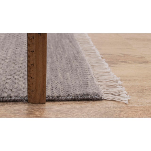 12' x 15' Savannah Hand Knotted Modern Grey Wool & Silk Rug For Sale - Image 11 of 17