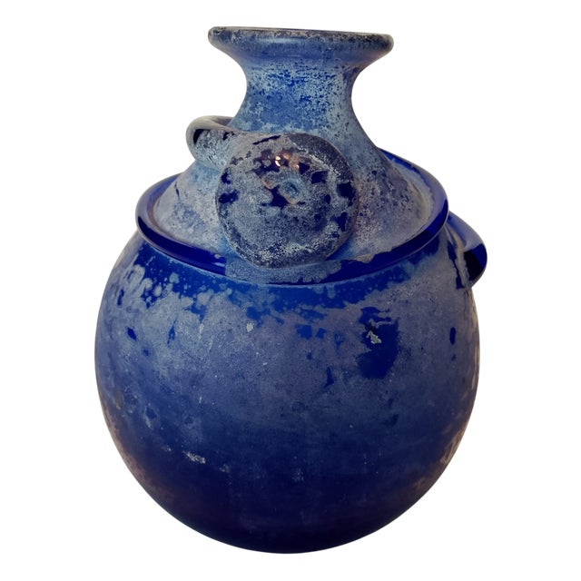 Scavo Vase in Blue Murano Glass, 1970s For Sale