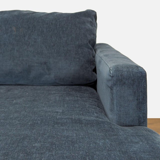 Modern West Elm Blue Sectional Sofa With Right Chaise For Sale - Image 3 of 6