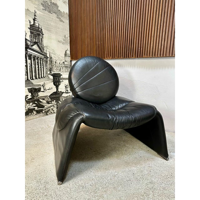 Calypso C35 Leather Lounge Chairs by Vittorio Introini for Saporiti, Italy, 1980s, Set of 2 For Sale - Image 11 of 18