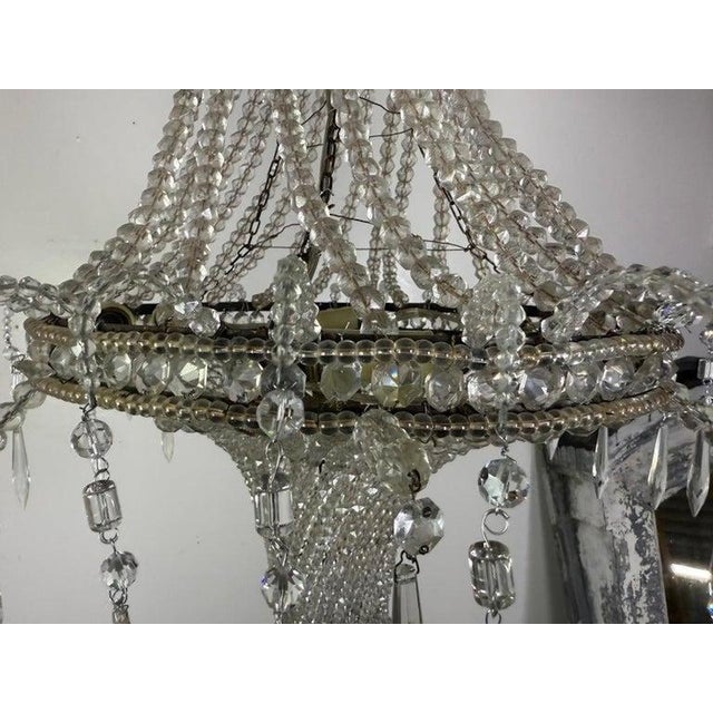 Transparent Early 20th Century Empire-Style Crystal Beaded Chandelier For Sale - Image 8 of 13