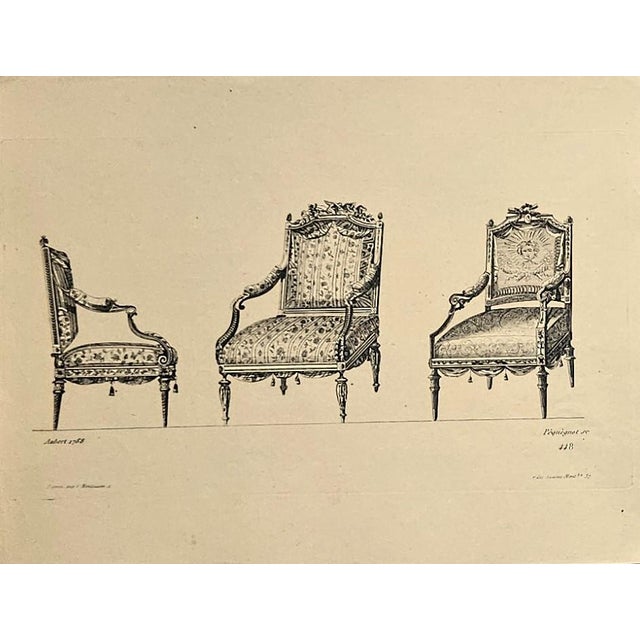Very Rare-1878 -Set of 8- French Antique Interior Furniture Design Lithographs-Chairs, Documentaion For Sale In New York - Image 6 of 10