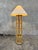 1970s Vintage Bamboo Rattan Floor Lamp Chrome Cage Column Organic Modern Boho For Sale - Image 5 of 8