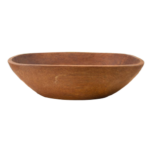 Large Vintage Hand Turned Solid Teak Wood Bowl Organic Modern MCM
