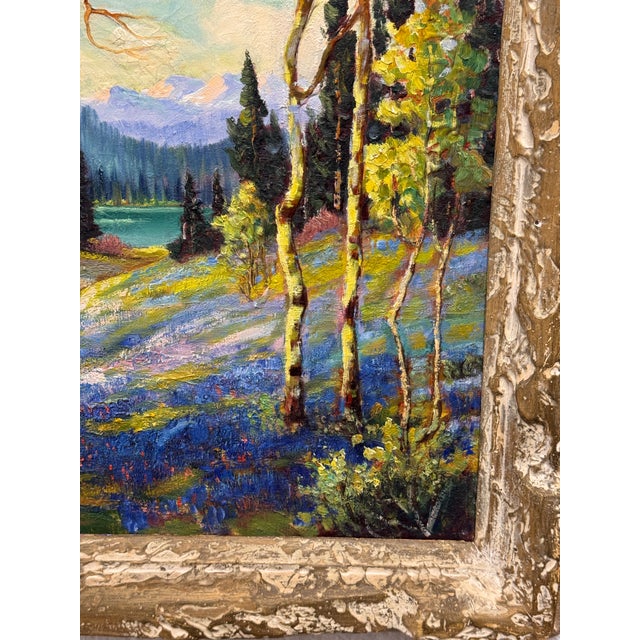 Harry Leonard Lopp Lakeside Landscape Oil Painting, Vintage For Sale - Image 10 of 12