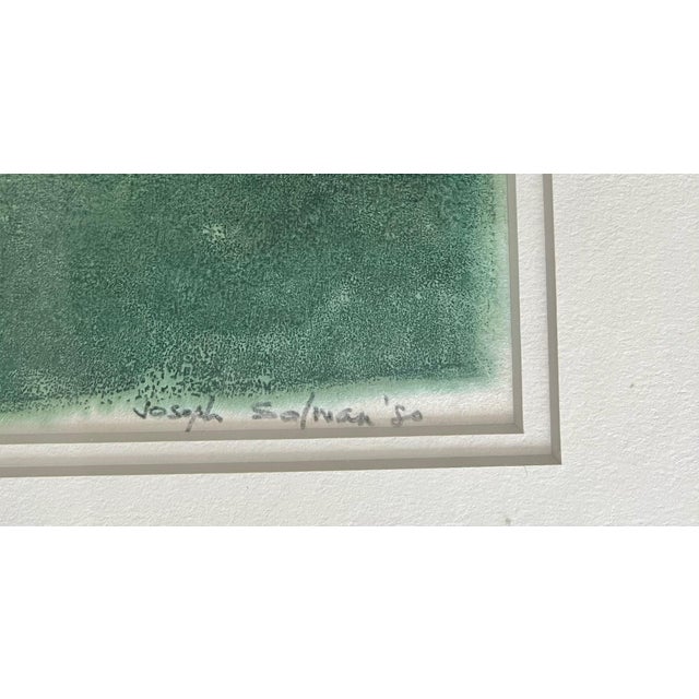 Printmaking Materials Joseph Solman, Monotype Print Painting Garden Scene Table Chair Joseph Solman American Art WPA, 1980 For Sale - Image 7 of 13