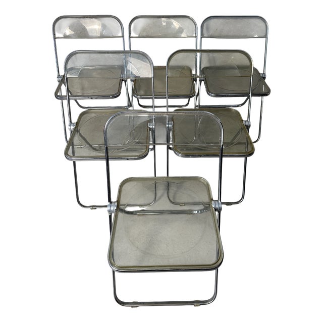 Plia Folding Chairs by Giancarlo Piretti for Castelli / Anonima Castelli, Set of 6 For Sale