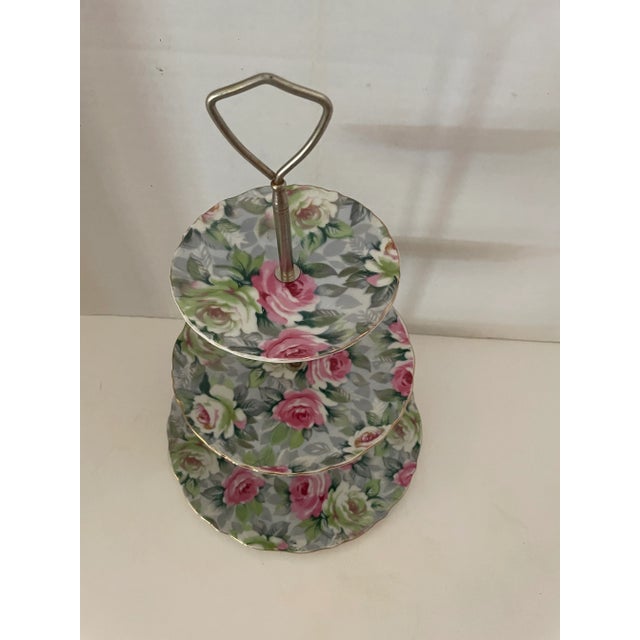 Vintage Norquest Fine China 3 tier hand painted porcelain lazy susan marked. This piece is stunning and will dazzle your...