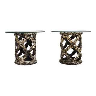 1980s Ribbon Side Tables Set of 2 by Tony Duquette For Sale