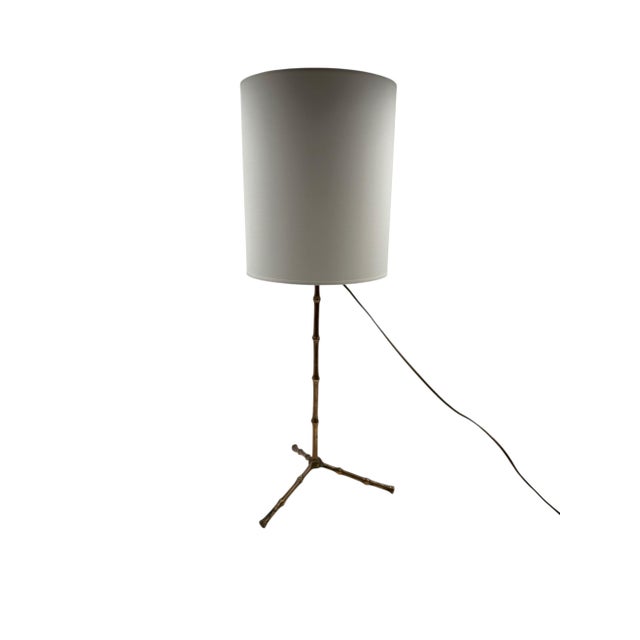 1970s Hollywood Regency Bamboo Shaped Table Lamp, Maison Jansen For Sale - Image 9 of 10