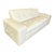 Early 21st C Modern Contemporary Cube White Leather Sofa, After Knoll. For Sale