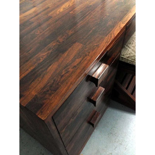 Modern Rare Solid Mexican Cocobolo Wood Desk Don Shoemaker For Sale - Image 3 of 9