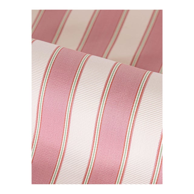 Sample - The House of Scalamandré Piano Stripe Fabric, Petal For Sale