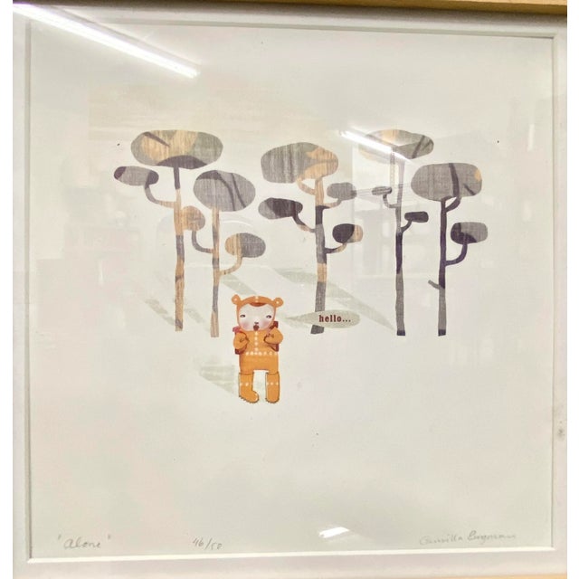 Antique White Limited Edition Surrealist Pencil Signed Illustration by Camilla Engman For Sale - Image 8 of 9