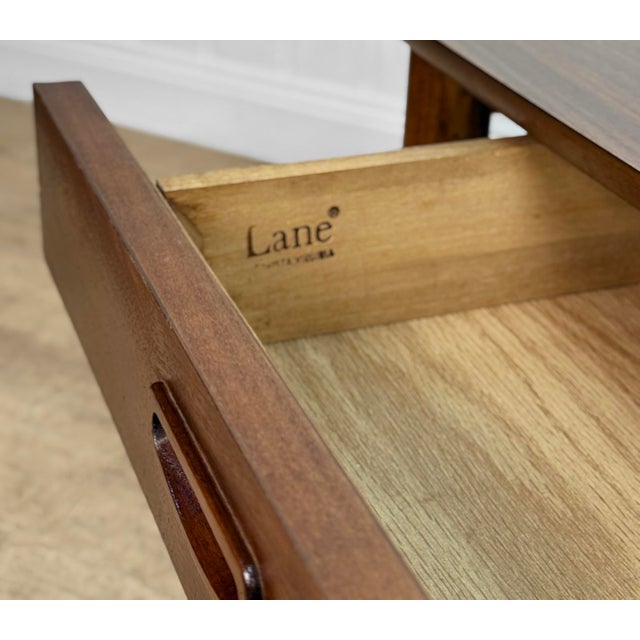 Mid-Century Walnut Surfboard Cocktail Coffee Table by Lane For Sale - Image 13 of 14