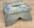 Antique Primitive Farmhouse Gray Floral Footstool For Sale - Image 10 of 12