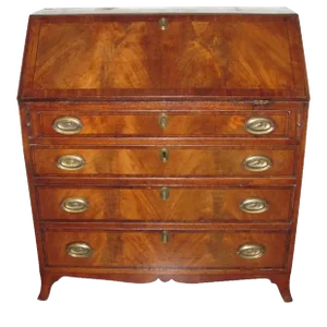 Antique English Mahogany Hepplewhite Slant Front Desk Circa 1810