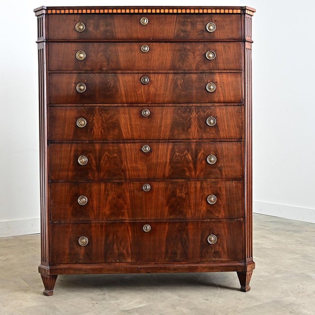 Dutch 19th Century Seven-Drawer Mahogany Chest For Sale - Image 9 of 15