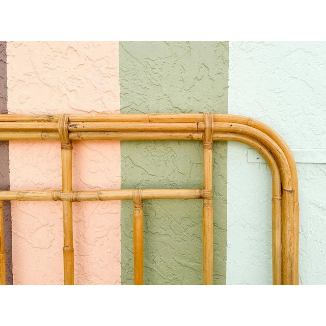 Palm Beach Regency Chic Rattan King Headboard For Sale - Image 9 of 11