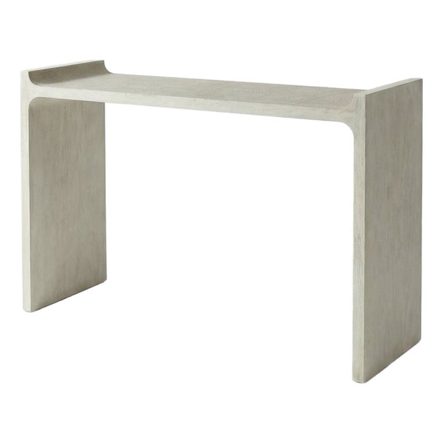 Palecek Harper Modern Faux Shagreen Top Console Table For Sale