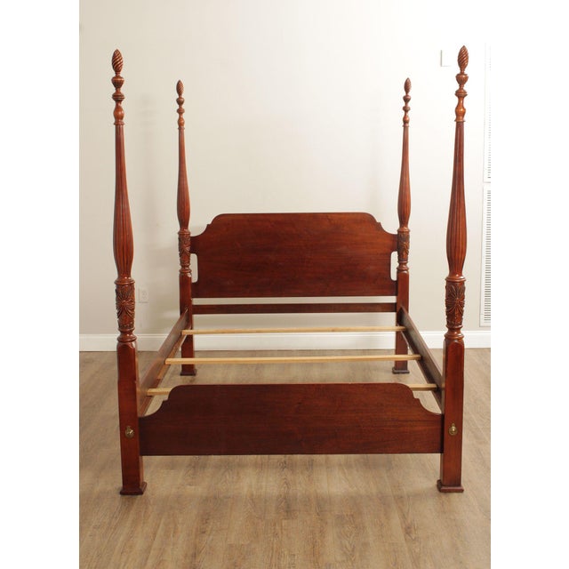 Lexington Queen Size Carved Mahogany Poster Bed For Sale - Image 11 of 18