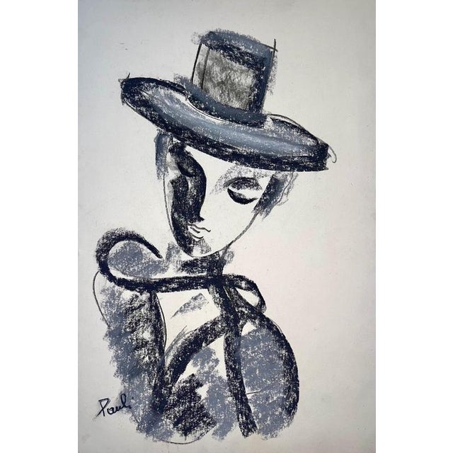 Gilbert Pauli, Lady Portrait, 1990, Pastel on Paper For Sale - Image 10 of 10