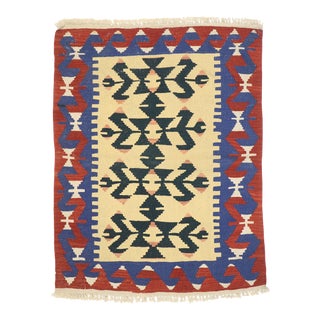 Vintage Persian Shiraz Kilim Rug - 03'01 X 04'00 For Sale