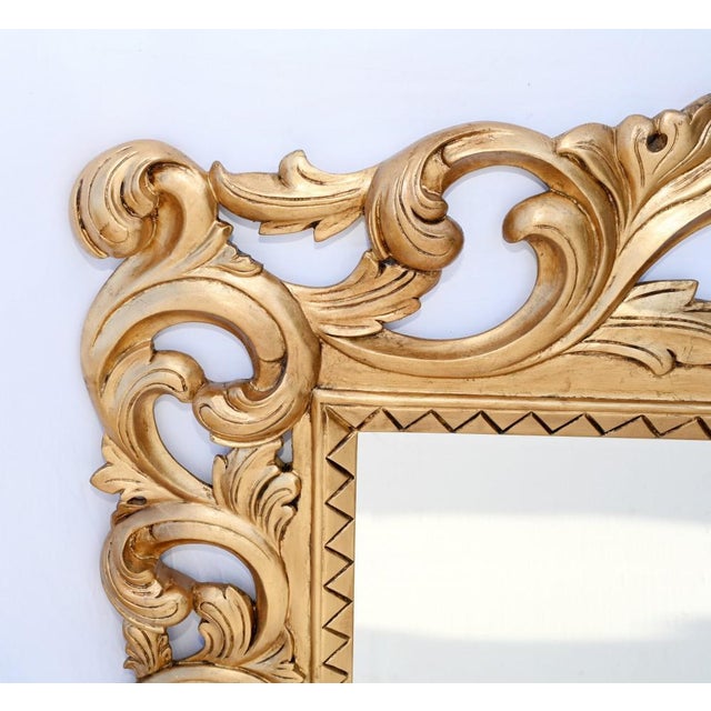 Rococo Mantle Mirror with Carved Gilt Frame For Sale - Image 6 of 8