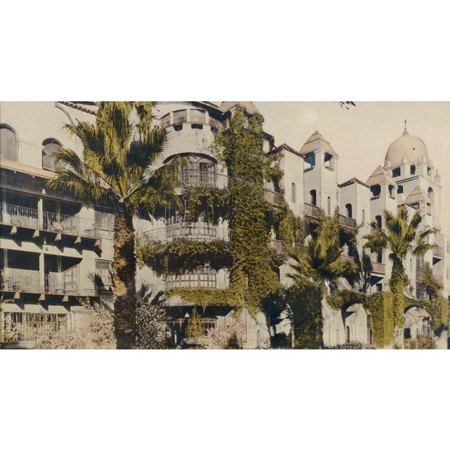 Black "Mission Inn Riverside" Antique Hand Tinted Photograph For Sale - Image 8 of 8