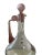 Contemporary Vintage Polish Crystal Wine Carafe Decanter Pitcher With Frosted Pink Stopper and Satin Handle For Sale - Image 3 of 9