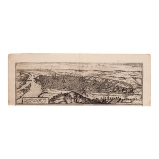 Franz Hogenberg, Map of Rouen, Etching by G.Braun and F. Hogenberg, Late 16th Century For Sale