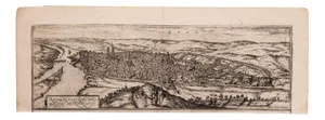 Franz Hogenberg, Map of Rouen, Etching by G.Braun and F. Hogenberg, Late 16th Century