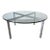 1970s Mid-Century Modern Knoll Barcelona-Style Chrome X-Base Round Glass Coffee Table For Sale