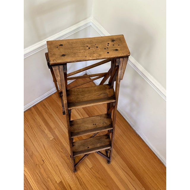 Wood Late 19th Century Hatherley Patent Lattistep Library Ladder For Sale - Image 7 of 8