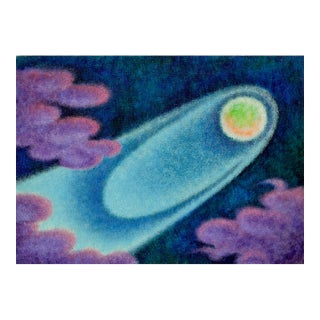 Like a Comet - Nocturnal Sky in Oil on Masonite by Eleanor Perry For Sale